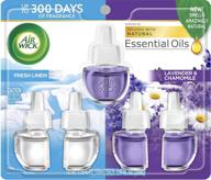 air wick 5 count fresh linen and lavender plug-in scented oil refill: essential oil air freshener logo