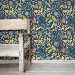 img 3 attached to 🌼 Transform Your Space with NuWallpaper NU3038 Groovy Garden Navy Peel & Stick Wallpaper