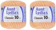 🧶 aunt lydia's crochet thread size 10 - light peach, pack of 2 logo