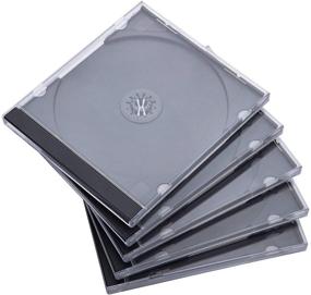 img 3 attached to 📀 50-Pack Maxtek 10.4mm Clear CD Jewel Case with Black Tray - Standard Single, Assembled