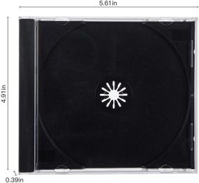 img 2 attached to 📀 50-Pack Maxtek 10.4mm Clear CD Jewel Case with Black Tray - Standard Single, Assembled