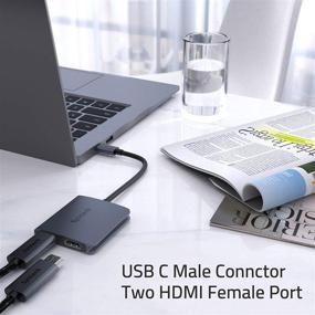 img 3 attached to Syntech USB C to Dual HDMI Adapter - Type C Thunderbolt 3 Dual Monitor Adapter for Dell XPS 13/15, Surface Book Pro & More (Windows Compatible Only, Not for Mac)
