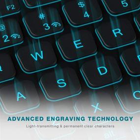 img 3 attached to Rechargeable Wireless Bluetooth Keyboard with 7-Color Backlit for iPad, iPhone/iPad 9.7/ iPad Pro/New iPad 2018/iPad Air, Samsung Android Tablets, and Windows - Portable Multi-Device Keyboard