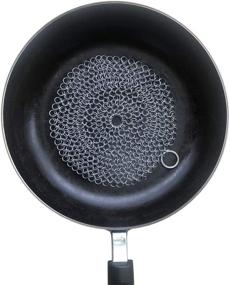 img 1 attached to 🧼 316 Premium Stainless Steel Cast Iron Cleaner: Chainmail Scrubber for Pre-Seasoned Skillets, Dutch Ovens, Waffle Irons & More (7 Inch Round)