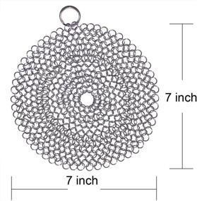 img 3 attached to 🧼 316 Premium Stainless Steel Cast Iron Cleaner: Chainmail Scrubber for Pre-Seasoned Skillets, Dutch Ovens, Waffle Irons & More (7 Inch Round)