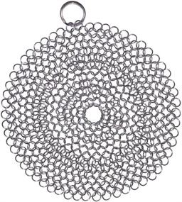 img 4 attached to 🧼 316 Premium Stainless Steel Cast Iron Cleaner: Chainmail Scrubber for Pre-Seasoned Skillets, Dutch Ovens, Waffle Irons & More (7 Inch Round)