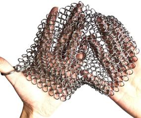 img 2 attached to 🧼 316 Premium Stainless Steel Cast Iron Cleaner: Chainmail Scrubber for Pre-Seasoned Skillets, Dutch Ovens, Waffle Irons & More (7 Inch Round)