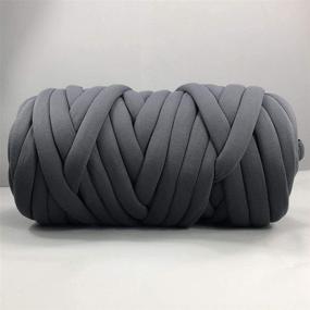 img 4 attached to 🧶 Braid Cotton Yarn Super Large for Arm Knitting DIY Handmade Dark Gray Blankets & Pet Beds - Machine Washable (4.4lb)