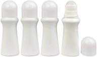 lasenersm 4-pack 2.53oz /75ml refillable roll-on bottles - plastic rollerball containers for essential oils, perfumes, balms - leak-proof, reusable, diy thin-waist style logo