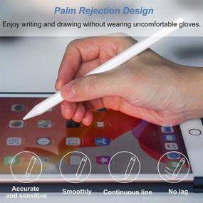 img 1 attached to ✍️ KECOW Stylus Pen for iPad (2018-2021): Palm Rejection, Compatible with Apple iPad 6/7/8th Gen, iPad Air 3rd/4th Gen, iPad Pro (11/12.9''), Accurate Drawing and Writing