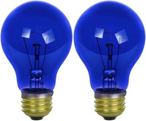img 1 attached to 🔵 Sunlite 25A/TB/CD2 Incandescent 25-Watt Medium Base A19 Colored Bulb - Transparent Blue (2-Pack)