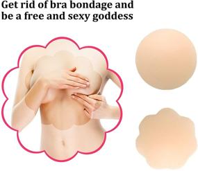img 3 attached to QUXIANG Reusable Adhesive Silicone Nippleless Women's Clothing
