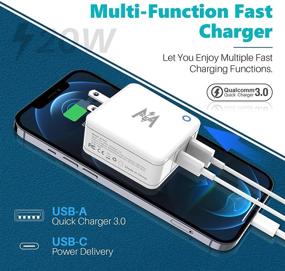 img 3 attached to 🔌 KKM USB-C Charger Adapter: 38W 2 Port with Fast Charging for iPhone 13, 12 Mini, and MagSafe. Foldable Travel Adapter with US/UK/EU Plug