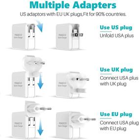 img 1 attached to 🔌 KKM USB-C Charger Adapter: 38W 2 Port with Fast Charging for iPhone 13, 12 Mini, and MagSafe. Foldable Travel Adapter with US/UK/EU Plug