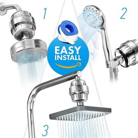 img 1 attached to 🚿 AquaHomeGroup 20 Stage Shower Filter with Vitamin C E: Ultimate Solution for Hard Water Treatment - High Output Shower Water Filter to Eliminate Chlorine and Fluoride - Includes 5 Cartridges for Long-lasting Effectiveness - Ensures Consistent Water Flow with Showerhead Filter