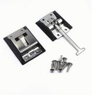 convenient rv trailer t-style entry door holder catch with stainless steel screws: premium stainless steel exterior door hold hook & keeper hardware bracket with case for rv trailer camper logo