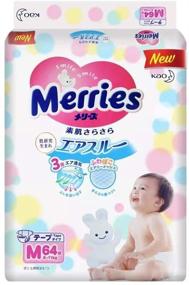 img 1 attached to Merries Baby Diapers, Size M, 6-11 Kg, 64 Count (Imported from Japan)