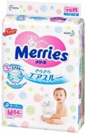 merries baby diapers, size m, 6-11 kg, 64 count (imported from japan) logo