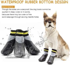 img 2 attached to 🐾 Waterproof Dog Shoes Boots Socks with Straps for Small Medium Large Dogs - Non-Slip Paw Protectors (XXL, Black & Gray)