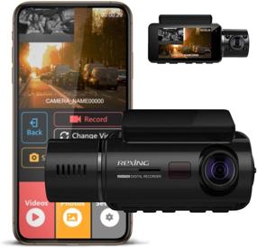 img 4 attached to 📸 REXING V3 Basic Dual Camera Front Infrared Night Vision Full HD 1080p WiFi Car Taxi Dash Cam with Supercapacitor, 2.7" LCD Screen (V3 Basic - No GPS)