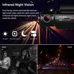 img 2 attached to 📸 REXING V3 Basic Dual Camera Front Infrared Night Vision Full HD 1080p WiFi Car Taxi Dash Cam with Supercapacitor, 2.7" LCD Screen (V3 Basic - No GPS)