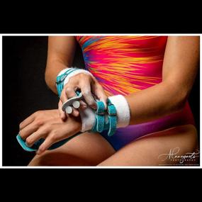 img 1 attached to LEVIERO Gymnastics Hand Grips with Buckle - Wrist Bands and Bag included - Ideal Grips for Girls Uneven Bars