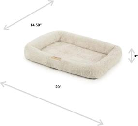 img 1 attached to 🐶 Luxurious and Plush LuxuLounger Crate Mat: Ultra-Soft Cushioned Dog Bed with Durable Bolstered Cream Design, Ideal for Small Dogs