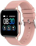 aokey smart watch: a stylish fitness tracker for android and ios - heart rate, sleep monitor, pedometer, ip68 waterproof (pink) логотип