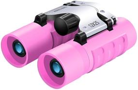 img 4 attached to 👀 High Power Lightweight Binoculars for Kids, 12X25 Pocket Size Optics - Perfect for Safari, Concerts, Theater - Ideal Gifts for Boys & Girls (Pink, 3-12 years)