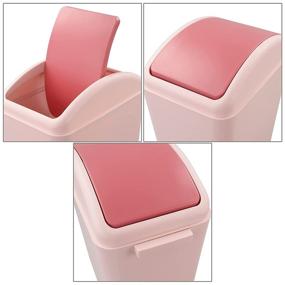 img 2 attached to 🗑️ Kekow 4.5 Gallon Swing Lid Pink Plastic Trash Can - Convenient Small Waste Bin