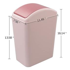 img 3 attached to 🗑️ Kekow 4.5 Gallon Swing Lid Pink Plastic Trash Can - Convenient Small Waste Bin