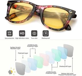 img 1 attached to 🚗 Myiaur Night-Driving Glasses: Polarized HD Yellow Driving Glasses for Women, Enhance Night Vision & Reduce Glare While Driving