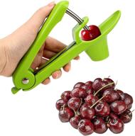 green cherry pit remover tool - heavy-duty cherry pitter for jam and olive pit removal logo