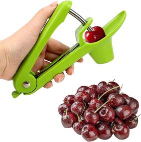 img 4 attached to Green Cherry Pit Remover Tool - Heavy-Duty Cherry Pitter for Jam and Olive Pit Removal