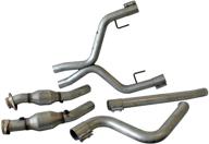 🚗 enhanced bbk 4011 true dual exhaust conversion: x-pipe & high flow catalytic converters for ford mustang 4.0l v6 - chrome finish logo