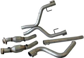 img 2 attached to 🚗 Enhanced BBK 4011 True Dual Exhaust Conversion: X-Pipe & High Flow Catalytic Converters for Ford Mustang 4.0L V6 - Chrome Finish
