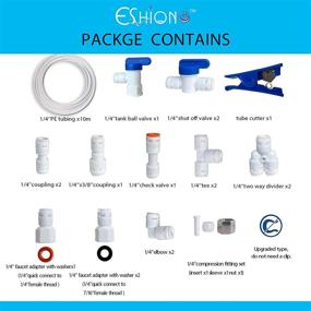 img 3 attached to 💧 ESHIONG NSF Certified 1/4" OD Push to Connect Fittings for RO Water Filter (Reverse Osmosis) - Fridge Installation Kit: Set of 20 Fittings + 30 ft Water Tubing