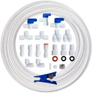 💧 eshiong nsf certified 1/4" od push to connect fittings for ro water filter (reverse osmosis) - fridge installation kit: set of 20 fittings + 30 ft water tubing логотип