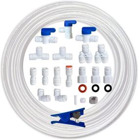 img 4 attached to 💧 ESHIONG NSF Certified 1/4" OD Push to Connect Fittings for RO Water Filter (Reverse Osmosis) - Fridge Installation Kit: Set of 20 Fittings + 30 ft Water Tubing