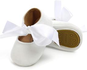 img 4 attached to Tutoo Princess Newborn Walker Shoes for Infant Girls - Flats