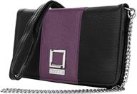 💼 lencca kyma vegan leather crossbody smartphone clutch wallet purse - black/purple: convenient and stylish with removable chain shoulder strap logo