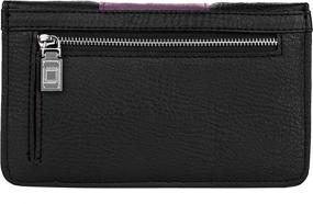 img 3 attached to 💼 Lencca Kyma Vegan Leather Crossbody Smartphone Clutch Wallet Purse - Black/Purple: Convenient and Stylish with Removable Chain Shoulder Strap