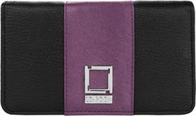 img 2 attached to 💼 Lencca Kyma Vegan Leather Crossbody Smartphone Clutch Wallet Purse - Black/Purple: Convenient and Stylish with Removable Chain Shoulder Strap