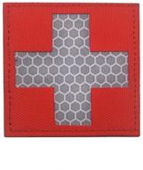 enhance visibility with veelkrom reflective medic patches - tactical medical morale hook & loop badge, infrared ir ems emt med, red cross, first aid decorative appliques (white red) logo