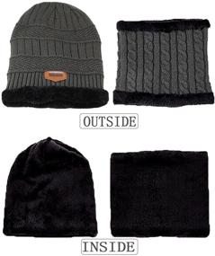 img 3 attached to Wilker 2Pcs Kids Winter Hats and Scarf Set with Cozy Fleece Lining, Ideal for Boys and Girls aged 5-14