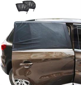 img 4 attached to Universal Fit Car Window Shade - Breathable Mesh Sun Shield for Rear Side Windows | Protects Baby Pet from Glare & Harmful UV Rays | Ideal for Cars, Trucks, and SUVs | 2 PCS Large Set