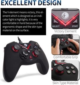 img 2 attached to IFYOO V-one Wired USB Gaming Controller Gamepad Joystick for PC Laptop Computer (Windows XP/7/8/10) & 🎮 Steam & Android & PS3 - Red, OTG: The Ultimate Gaming Controller for PC, Laptop, Android, and PS3