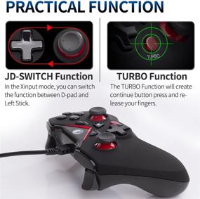 img 1 attached to IFYOO V-one Wired USB Gaming Controller Gamepad Joystick for PC Laptop Computer (Windows XP/7/8/10) & 🎮 Steam & Android & PS3 - Red, OTG: The Ultimate Gaming Controller for PC, Laptop, Android, and PS3