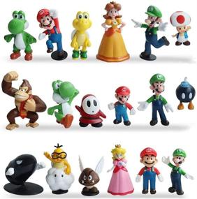 img 2 attached to 🎮 23Pcs/Set Super Mario Action Figures Model Kit Toys - Mario, Luigi, Yoshi and More! Ideal Cake Topper Decorations 1.4"-2.7