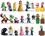 🎮 23pcs/set super mario action figures model kit toys - mario, luigi, yoshi and more! ideal cake topper decorations 1.4"-2.7 logo